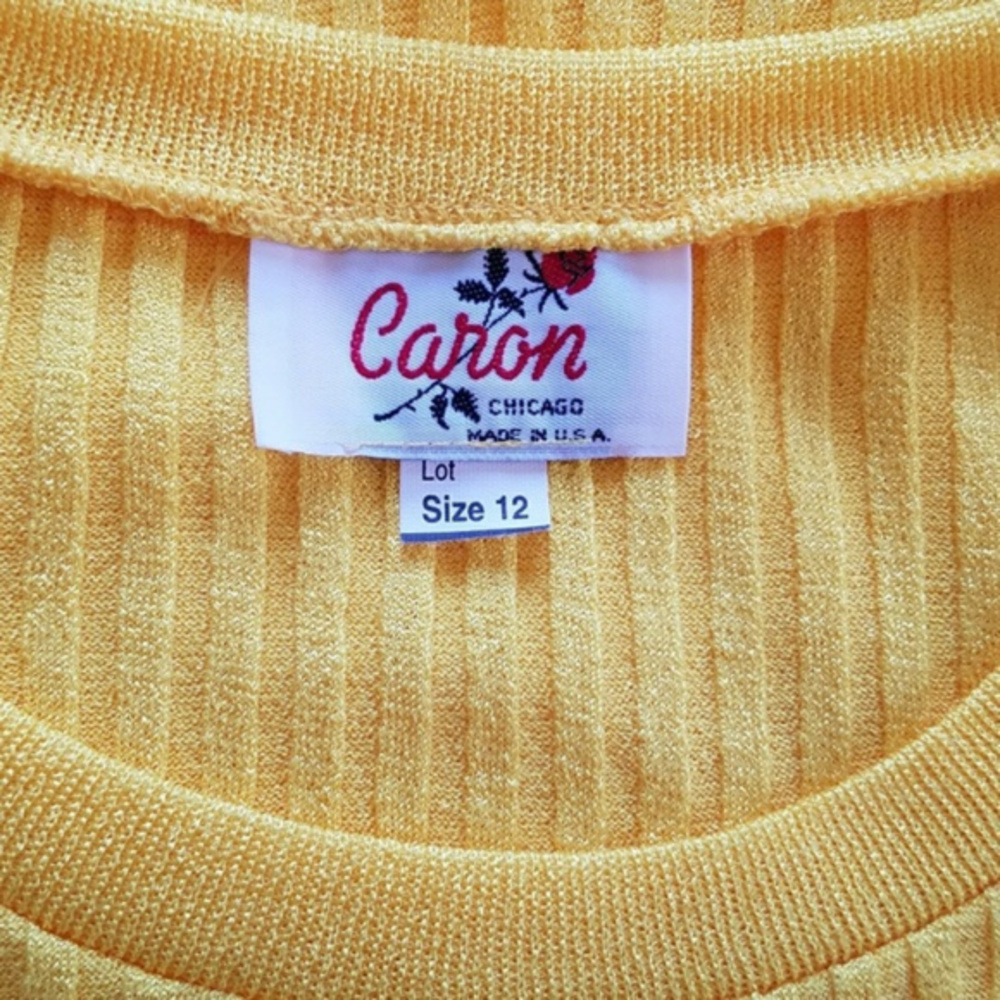 Vintage 80's Caron of Chicago Yellow Skirt… - Picture 6 of 9